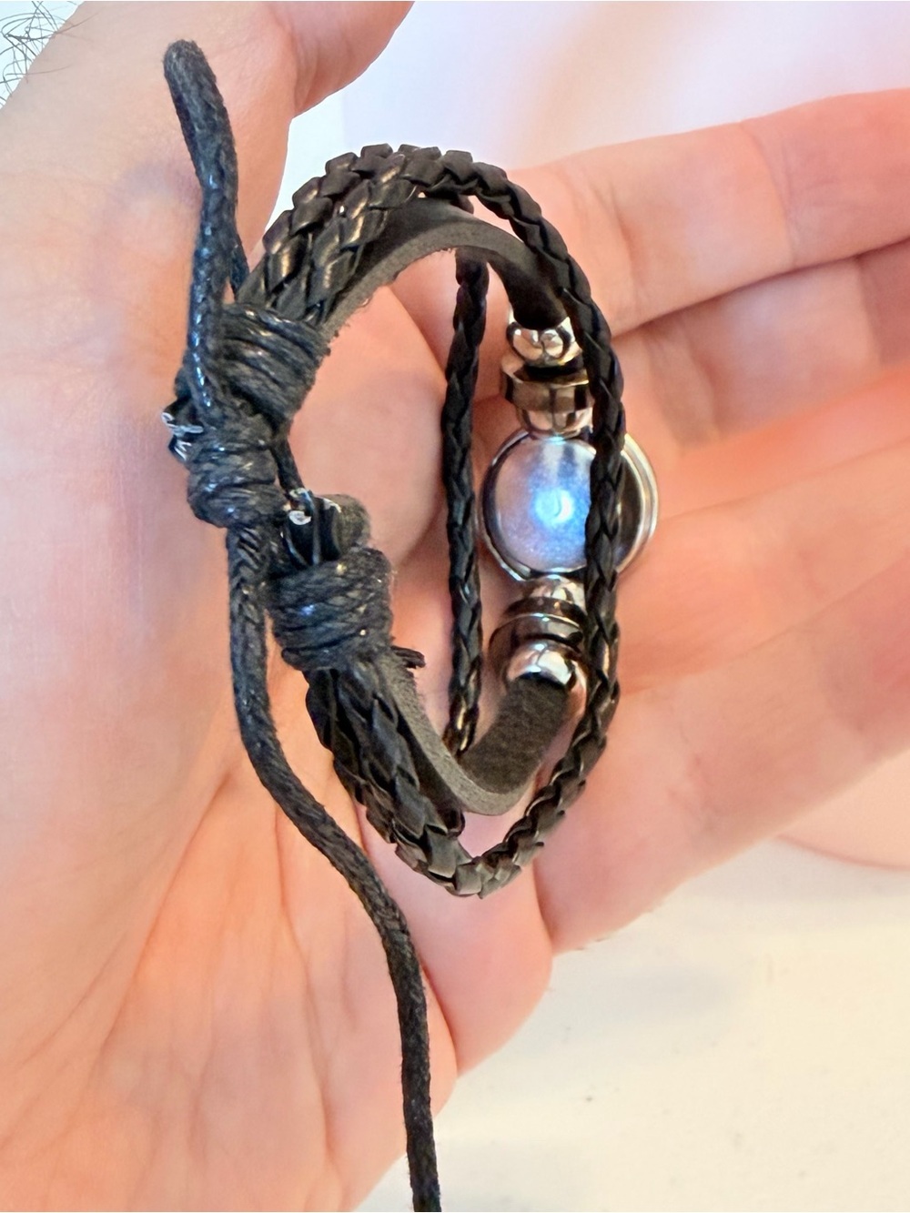 Black & Silver Capricorn Zodiac Braided Bracelet. - Picture 4 of 5